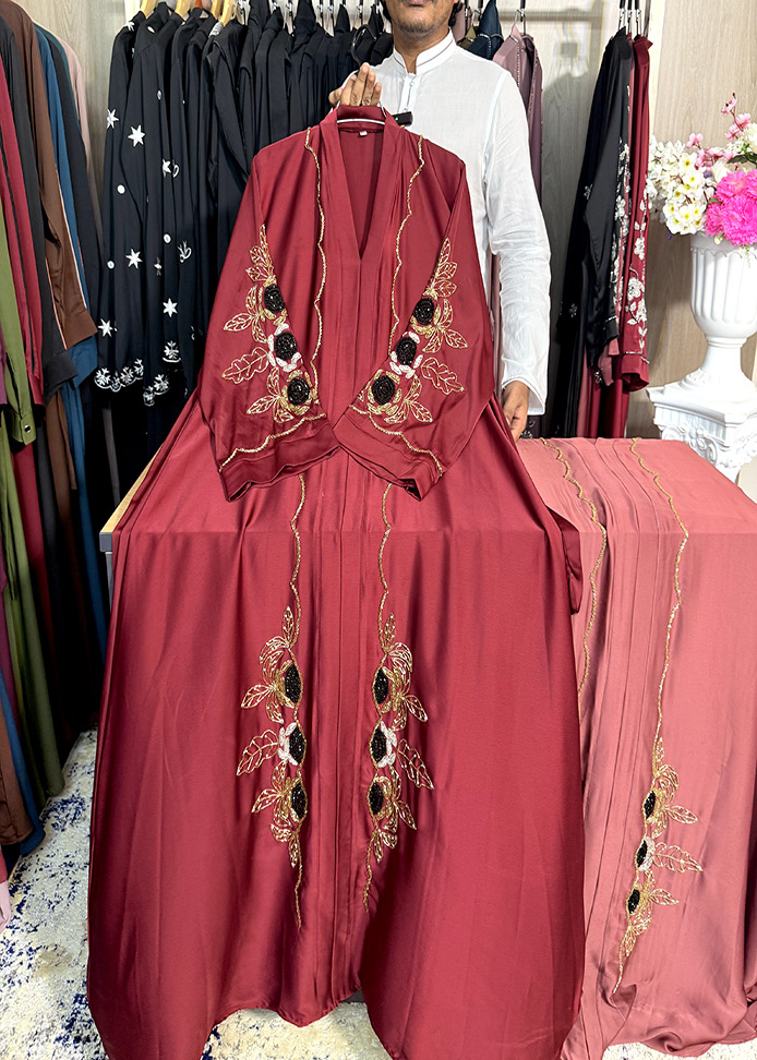New Abaya Collection  Jhum Fabric With Karchupi Work.